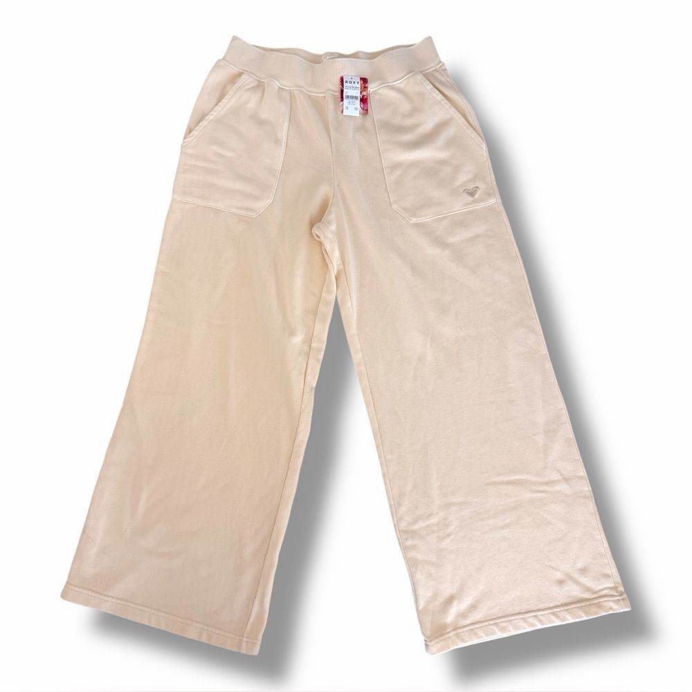 NWT Roxy Dream Catcher Wide Leg Pants Pull On Casual Neutral Womens Size L - Picture 2 of 12